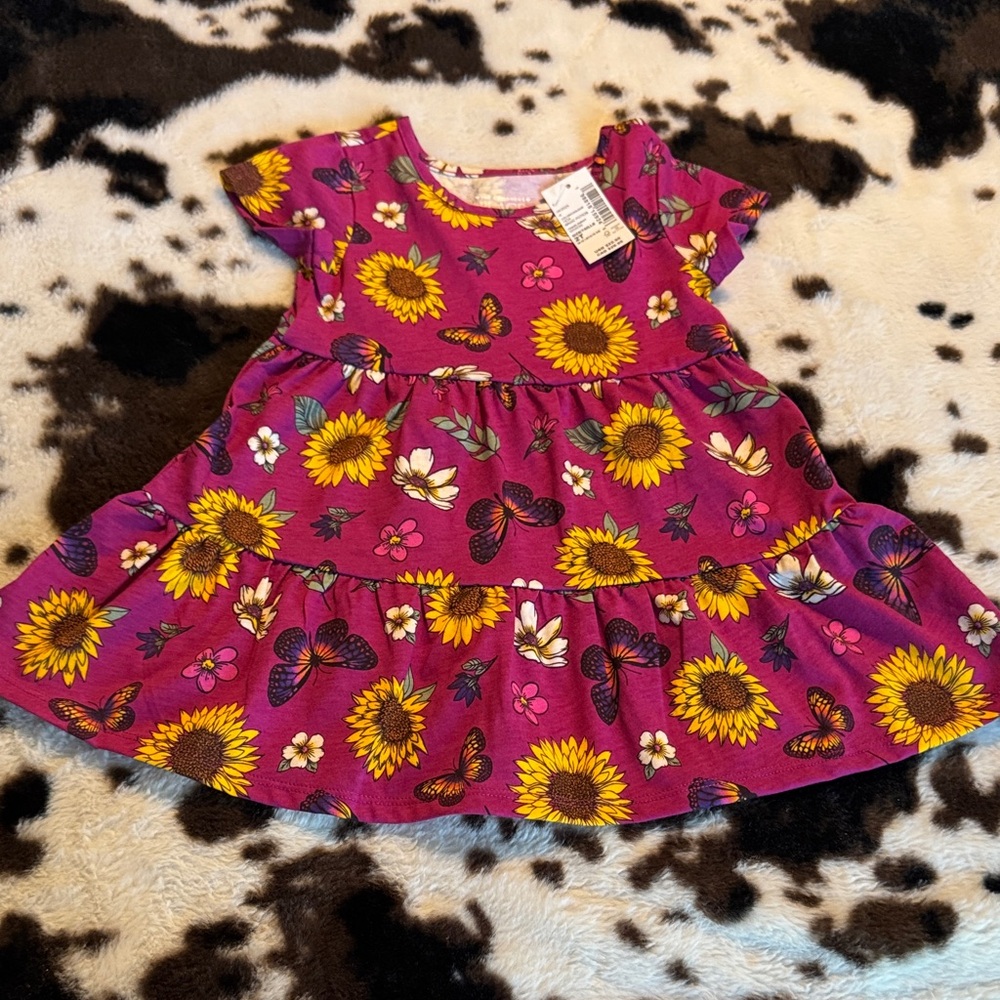 NWT The Children’s Place Floral Sunflower & Butterfly Girls Dress 2T